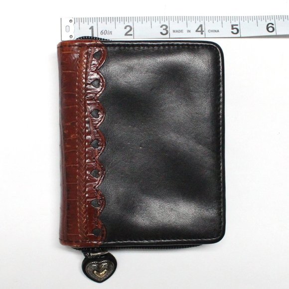 Black & Brown Heart Shaped Zipper Pull PDA Holder or Case Only - Picture 3 of 11